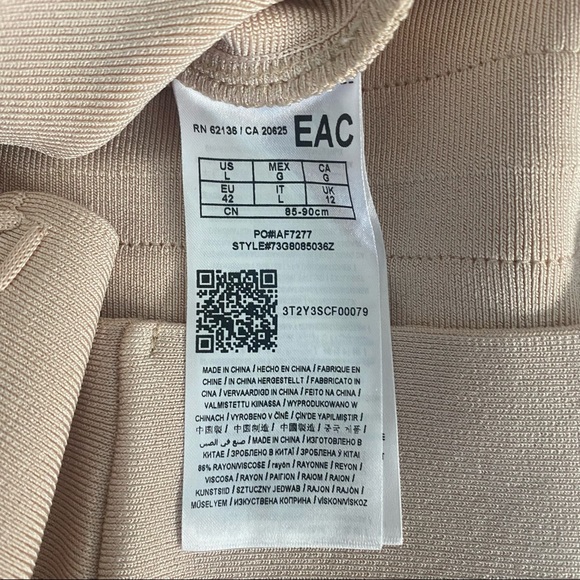 Guess by Marciano Nami Peach nude Bandage Dress Size L - Picture 7 of 7